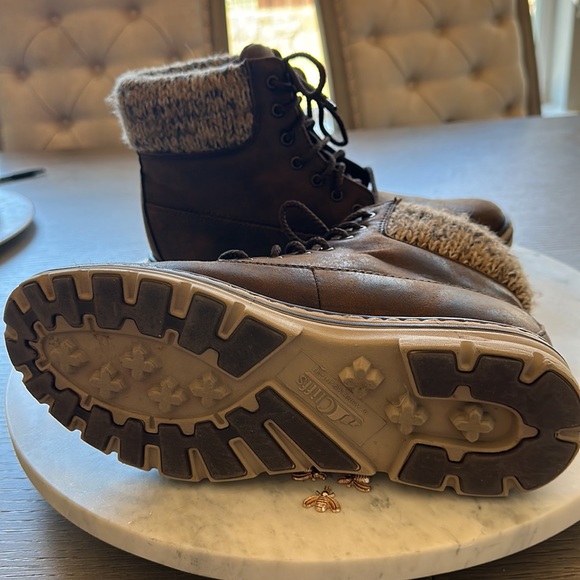 Cliff's by White Mountain Women Decker Brown Faux Leather Lace up Boots - Picture 4 of 9